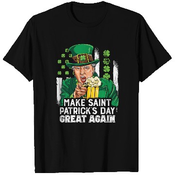 Discover Funny Trump 2024 Make St Patrick's Day Great Again T Shirts