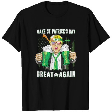 Discover Funny Trump 2024 Make St Patrick s Day Great Again T Shirts