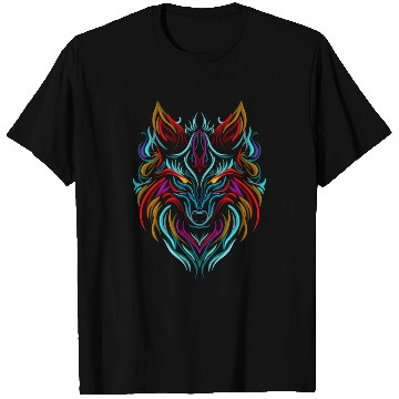 Discover Wolf Tattoo Colorful T Shirts