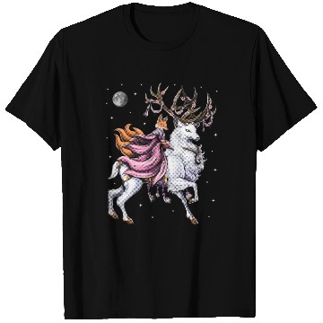Discover Japanese Kitsune Fox Riding Cherry Blossom Deer T Shirts