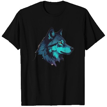 Discover silhouette of a wolf head double exposure blending T Shirts