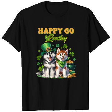 Discover Happy Go Lucky Cute Husky St Patricks Day T Shirts