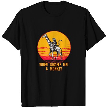 Discover When Giraffe Met a Monkey T Shirts