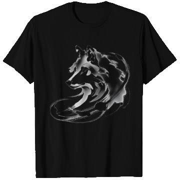 Discover Abstract Wolf Japanese Ink Art T Shirts