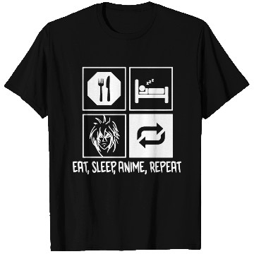 Discover Eat Sleep Anime Repeat T Shirts