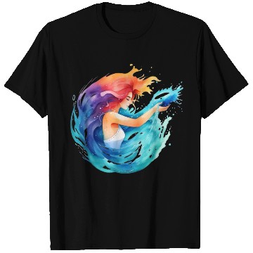 Discover Color splash zodiac: Aquarius T Shirts