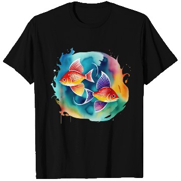 Discover Color splash zodiac: Pisces T Shirts