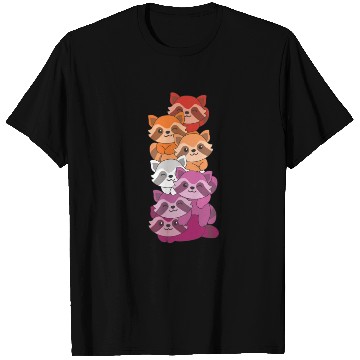 Discover Lesbian Flag Pride Lgbtq Cute Raccoon T Shirts