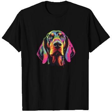 Discover Watercolor Colorful Black And Tan Coonhound T Shirts