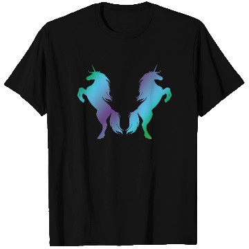 Discover Unicorns blue green T Shirts
