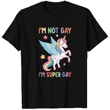 Discover I'm Not Gay I'm Super Gay Pride LGBT Unicorn T Shirts