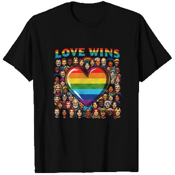 Discover Love Wins Rainbow Heart LGBT Pride Design T Shirts