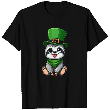 Discover St. Patrick's Day Sloth Clumsy Cute Cartoon Design T Shirts