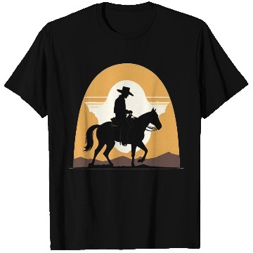 Discover Cowboy Rinding a horse T Shirts