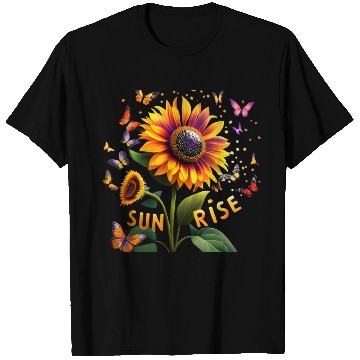 Discover Multicoloured Sunflower at Sunrise T Shirts