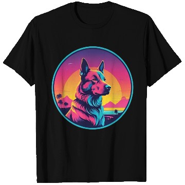 Discover Synthwave German Shepherd 1 T Shirts