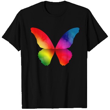 Discover Butterfly shape in strong rainbow colors T Shirts