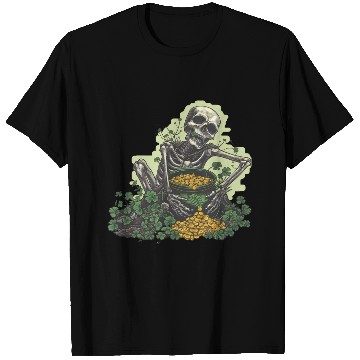 Discover St Patricks Skeleton Pot of Gold T Shirts