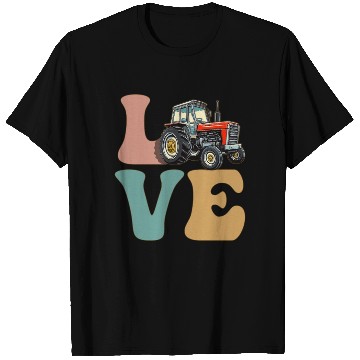 Discover LOVE Tractor Driver Farming Farmer T Shirts
