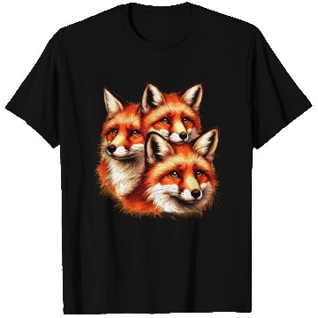 Discover Three Red Fox Faces T Shirts