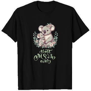 Discover Best Mom Ever Koala Embrace Floral Wreath T Shirts