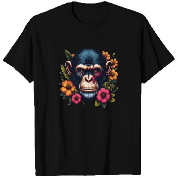 Discover Monkey Warrior Amidst Blooms T Shirts