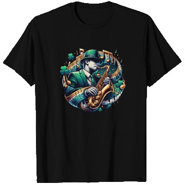 Discover saint patricks day saxophone jazz music T Shirts