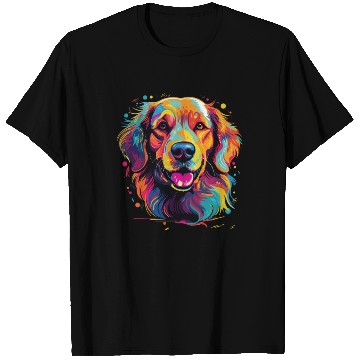 Discover Watercolor Colorful Golden Retriever T Shirts