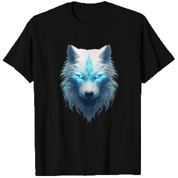 Discover Spirit animal wolf with glowing blue tribal marks T Shirts