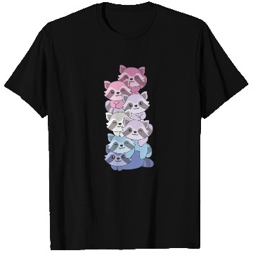 Discover Bigender Flag Pride Lgbtq Cute Raccoon T Shirts