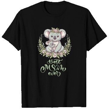 Discover Best Mom Ever Koala Embrace Floral Wreath T Shirts