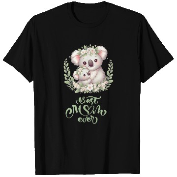 Discover Best Mom Ever Koala Embrace Floral Wreath T Shirts