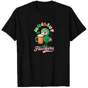 Discover Irish Flamingo St Patricks Whasup Flockers T Shirts