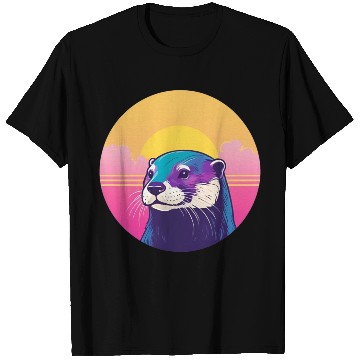 Discover Synthwave Otter 1 T Shirts