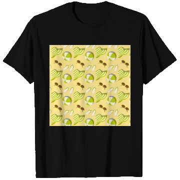 Discover Relaxing beach pattern with sunglasses and sun hat T Shirts