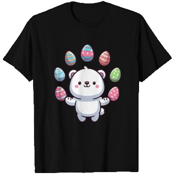 Discover Cartoon Polar Bear Easter Egg Design T Shirts
