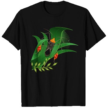 Discover Anisoscelis alipes leaf-footed bug and green leave T Shirts