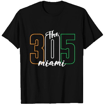 Discover Miami 305 Area Code - Typography Art T Shirts