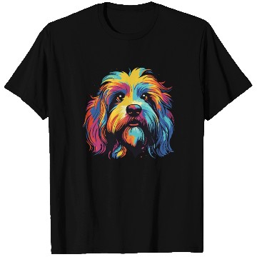 Discover Watercolor Colorful Tibetan Spaniel T Shirts