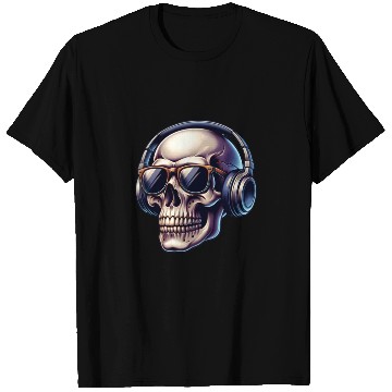 Discover skull wearing headphone T Shirts