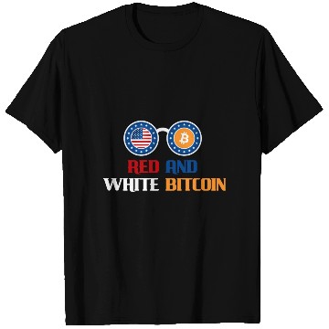 Discover Red and White Bitcoin T Shirts
