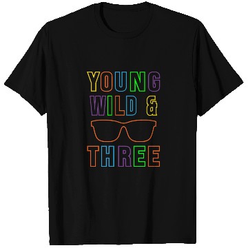Discover Young Wild & Three Kids 3rd Birthday Boy T Shirts