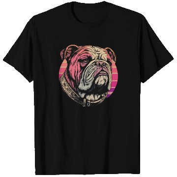 Discover Bulldog With Character Retro Graphic T Shirts