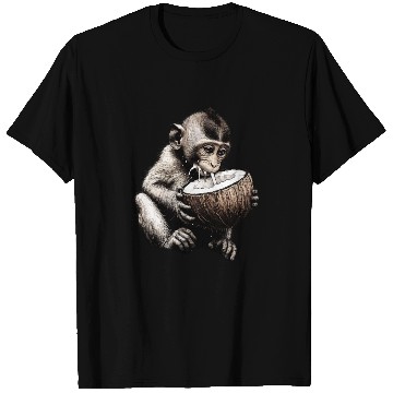 Discover Coconut Milk-Sipping Monkey T Shirts
