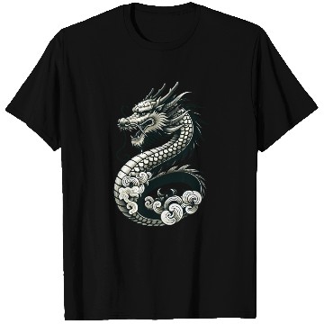 Discover Moonlit Serenity of the Silver Dragon T Shirts