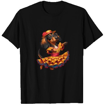 Discover Dachshund dancing flamenco, animal dance T Shirts