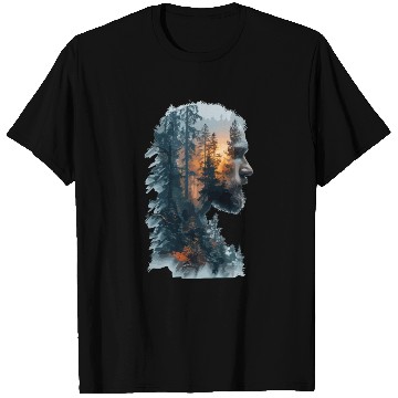 Discover Nature Silhouette Forest Man Fire T Shirts