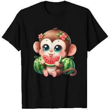 Discover Monkey Eating Watermelon T Shirts