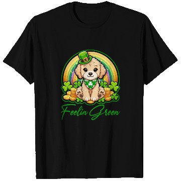 Discover Feelin Green Puppy Rainbow Funny St Patrick's Day T Shirts