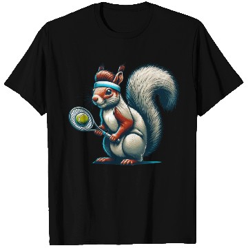 Discover Tennis Player Squirrel Animal Lover Design T Shirts